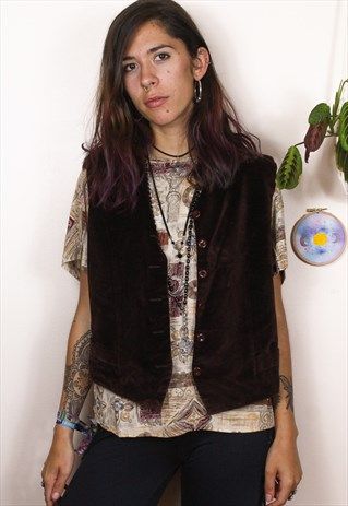 Vintage+Velvet+Waistcoat Vintage Waistcoat Woman, Vintage Waistcoat Outfit, Velvet Waistcoat, Waistcoat Outfit, Vintage Waistcoat, Waistcoat Woman, Festival Outfits Rave, Outfits Rave, Vintage Suede