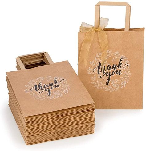 50th Party Favors, Custom Paper Bags, Small Thank You Gift, Free Printable Crafts, Party Reception, Retail Bags, Kraft Bag, Wedding Gift Bags, Brown Paper Bag