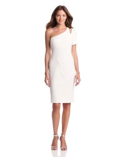 HALSTON HERITAGE Women's One Sleeve Dress With Shoulder Cut Out, Off White, 10 Halston Heritage, http://www.amazon.com/dp/B00BBU6R46/?tag=pinterest0e50-20 Off White 4, One Sleeve Dress, Halston Heritage, Shoulder Cut, Rebecca Taylor, Vow Renewal, Occasion Dresses, Homecoming Dresses, One Shoulder Formal Dress