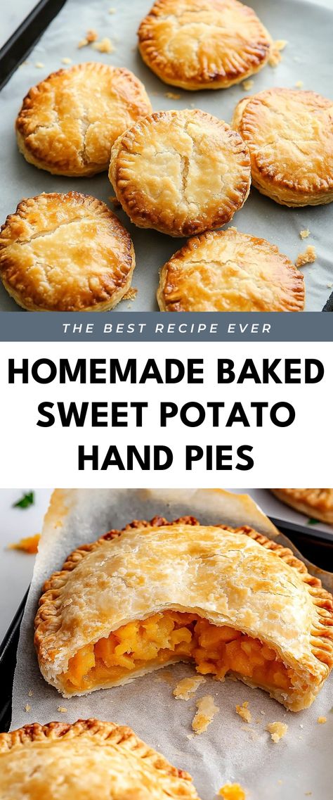 Image for Homemade Baked Sweet Potato Hand Pies Sweet Potato Tarts, Sweet Potato Hand Pies, Potato Hand Pies, Sweet Potato Recipes Healthy, Cozy Gathering, Yams Recipe, Pie Bites, Hand Pie, Stuffed Sweet Potato Healthy