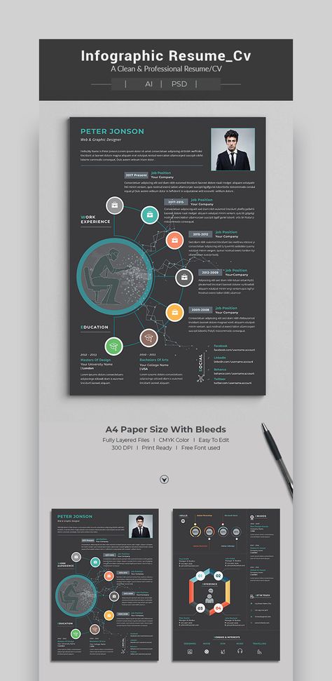 30+ Best Infographic Resume CV Templates (Creative Examples for 2020) Infographic Design Resume, Creative Resume Ideas, Cv Infographic, Resume Infographic, Infographic Resume Template, Creative Resume Design, Creative Cvs, Visual Resume, Creative Cv Template