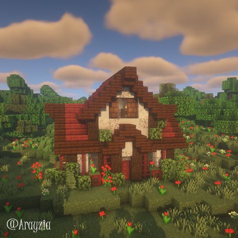 Red Cottage Minecraft, Minecraft Taylor Swift House, Cherry Oak Minecraft House, Spiderman Minecraft House, Red Barn Minecraft, Crimson Wood House Minecraft, Taylor Swift Minecraft Builds, Red Minecraft Builds, Red House Minecraft