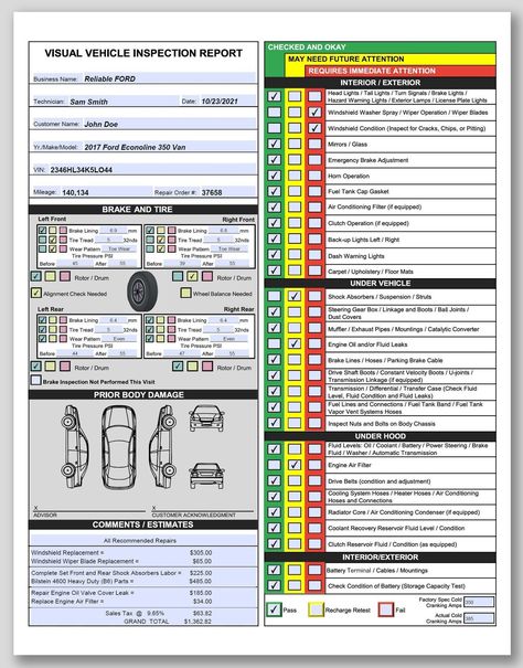 Vehicle Inspection Report Template Vehicle Inspection Form, Vehicle Maintenance Checklist, Vehicle Inspection Checklist, Vehicle Maintenance Log, Car Checklist, Car Life Hacks, Car Facts, Automotive Upholstery, Inspection Checklist