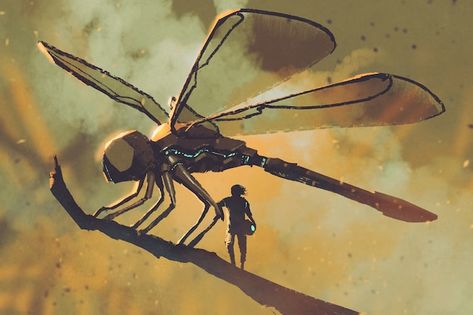 Mechanical Dragonfly, Apocalypse World, Science Fiction Illustration, Bug Art, Gas Prices, New Video, Game Art, Science Fiction, Concept Art