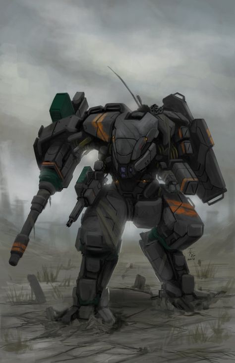 CGMA Mecha Contest Entry(Combat Mech) by ianskie1 on DeviantArt Human Mecha, Battle Mech, Mecha Tanks, Mech Suits, Mech Art, Mech Suit, Arte Robot, Robot Concept, Power Armor