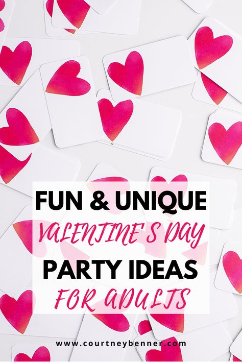 This is hands-down the best resource for Valentine Day party food ideas, Valentine's Day party games for adults, Valentine party decoration ideas for adults, and so much more! Valentine Party Games For Adults, Galantine Party, Valentines Day Party For Adults, Day Party Ideas For Adults, Day Party Food Ideas, Valentines Games For Couples, Valentines Banquet, Party Games For Adults, Valentine's Day Party Games