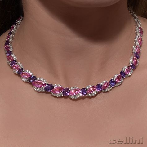 Spinel Necklace, Jewelry Magazine, Bling Necklace, Solitaire Pendant Necklace, Purple Sapphire, Neck Jewellery, Expensive Jewelry, Modern Necklaces, Sapphire Necklace