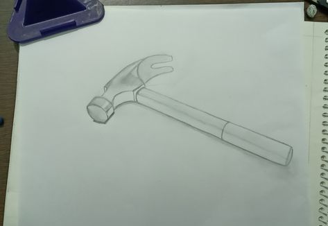 Hammer Sketch, Hammer Drawing, Ad Art, Art Class, Art Classes, Sketch, Tray, Tools, Tattoos