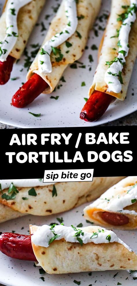 hot dogs Hot Dog Tortilla, Mexican Style Restaurant, Taquitos Air Fryer, Cheesy Tortilla, Fried Potato Chips, New Air Fryer Recipes, Flour Tortilla, Hot Dog Recipes, Food Critic