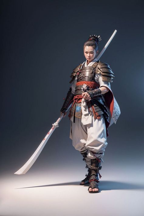 Modern Samurai, Japanese Culture Art, Female Samurai, Neural Art, Samurai Artwork, Art Female, Japanese Warrior, Samurai Armor, Samurai Art