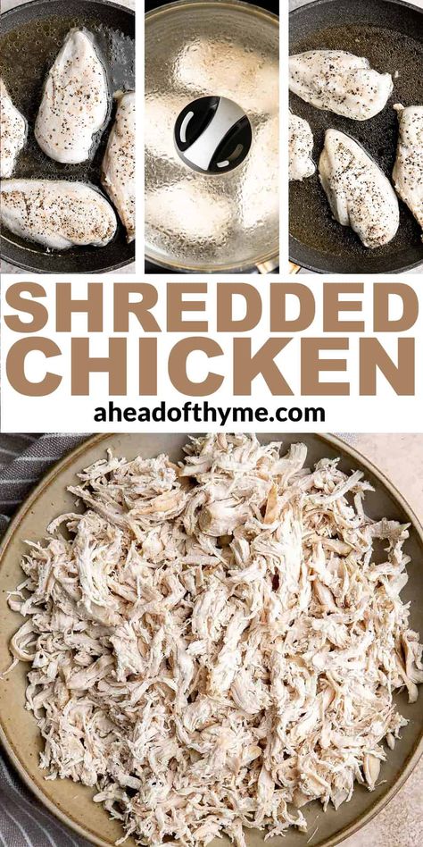 How to Make Shredded Chicken How To Make Shredded Chicken, How To Shred Chicken, Shredded Chicken Breast Recipes, Easy Shredded Chicken, Make Shredded Chicken, Chicken Diet, Thyme Recipes, Ways To Cook Chicken, Chicken Breast Recipes Easy