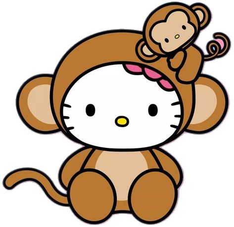 Hello Kitty Aesthetic Hello Kitty Side Profile, Hello Kitty Cut Out, Cute Monkey Wallpaper, Hello Kitty Cow, Bouquet Toppers, Cute Monkey Cartoon, Hello Kitty Clipart, Monkey Cartoon, Happy Monkey