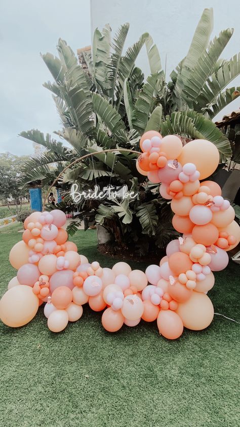 Pink Orange White Balloon Garland, Pink Orange And White Balloon Arch, Peach Balloon Arch, Peach And White Balloon Garland, Pink Yellow Orange Balloon Arch, Peach Pink Orange Balloons, Butterfly Party Decor, Pink Party Theme, Butterfly Party Decorations