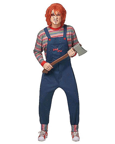 Adult Chucky Costume - Chucky - Spirithalloween.com Mens Chucky Costume, Chucky Costume Men, Diy Costumes Men, Chucky Costume, Fun Costumes, Boo Thang, A Halloween Costume, Haunted Dolls, Tv Movies