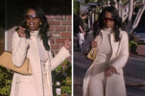 Toni Childs Outfits, Toni Childs, Jill Marie Jones, 21 Outfits, Black Pantsuit, Double Denim Looks, Outfit Dark, Low Waisted Jeans, Winter Turtleneck