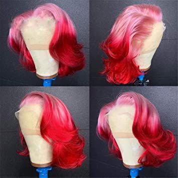 Green Wigs, Bob Human Hair Wigs, Red Ombre Hair, Funky Hair, Wig Bob, Wig Ideas, Green Wig, Ombre Lace, Wig Color