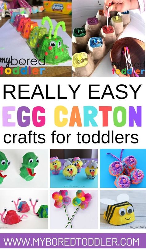 Really easy egg carton crafts for toddlers and preschoolers Toddler Painting Activities, Egg Carton Art, Fancy Items, Easy Toddler Crafts, Toddler Craft, Easy Toddler Activities, Quick And Easy Crafts, Crafts For Toddlers, Egg Carton Crafts