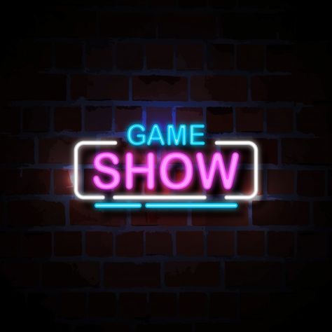 Game Show Background Design, Game Show Background, Show Background, Banner Frame, Sign Illustration, Pub Quiz, Vector Game, Neon Style, Red Sign