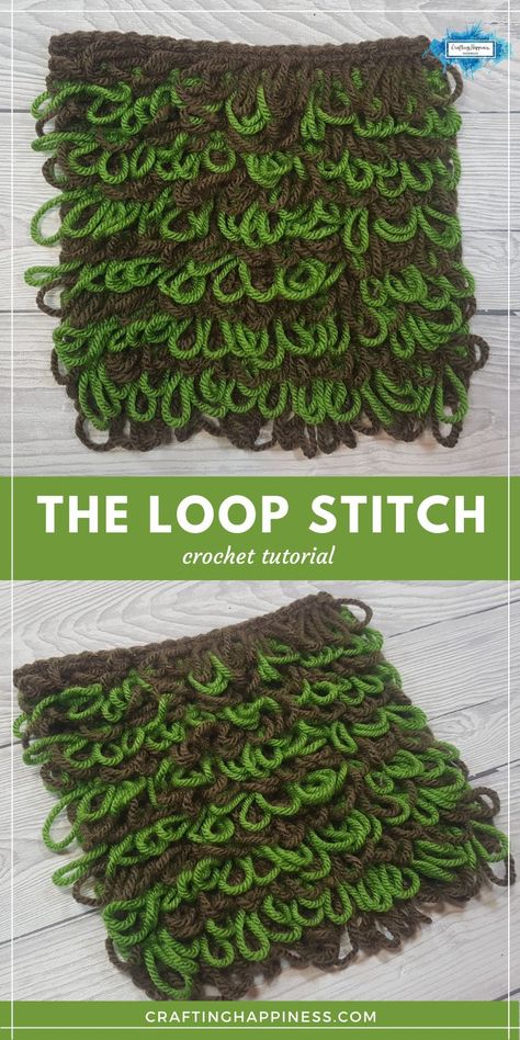 Learn how to crochet the Single Loop Stitch - a free step by step tutorial & video from Crafting Happiness. Loop Stitch Crochet, Stitch Crochet Pattern, Loop Stitch, Pixel Crochet, C2c Crochet, Learn How To Crochet, Stitch Crochet, Hook Design, Single Crochet Stitch