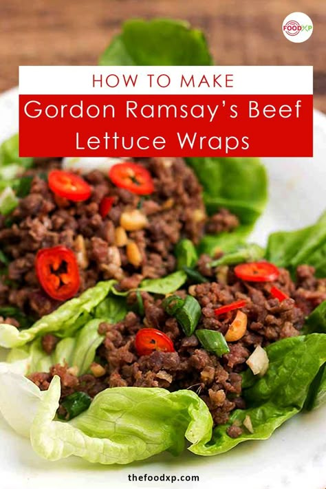 Minced Beef Lettuce Wraps, Chili Beef Lettuce Wraps, Jordan Ramsey, Gordon Ramsay Dishes, Living Foods, Gordon Ramsey Recipes, Everyday Dinners, Chili Beef, Lettuce Wraps Recipe