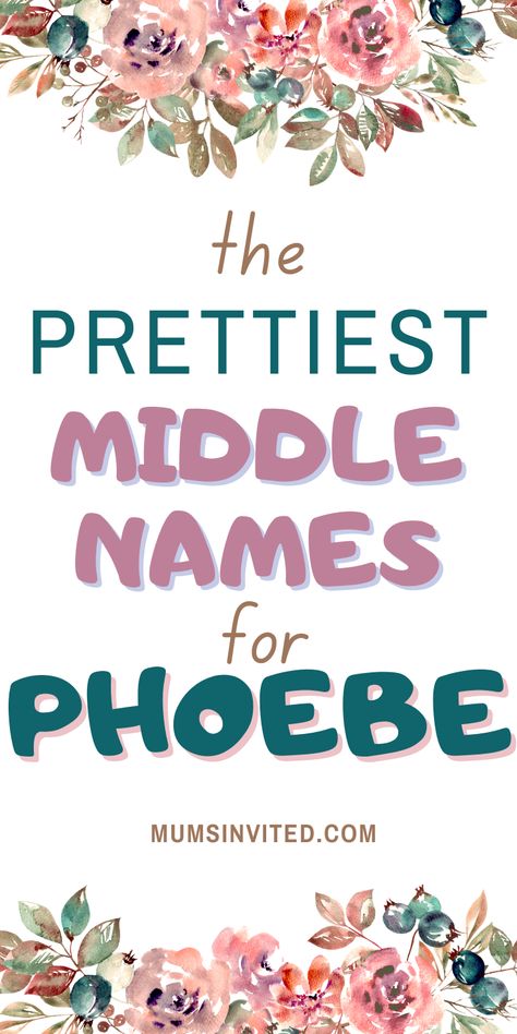 Stumped for a middle name for Phoebe? Check out this big list of middle names that go well with Phoebe. Baby Phoebe. Baby Girl Names. Girl Names. Middle Names for Girls Phoebe Name Aesthetic, Phoebe Name Meaning, Phoebe Meaning, Phoebe Name, Fancy Girl Names, Beautiful Middle Names, Preppy Girl Names, Girly Girl Names, Girl Middle Names