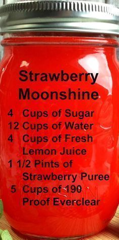 Strawberry MOONSHINE ~ A fun and delicious recipe! Here you will find all kinds of pins about Food and Drink. Here you will find all kinds of pins about Food and Drink. Here you will find all kinds of pins about Food and Drink. Here you will find all kinds of pins about Food and Drink. Here you will find all kinds of pins about Food and Drink. Here you will find all kinds of pins about Food and Drink. Strawberry Moonshine, Moonshine Drink Recipes, Alcoholic Drinks Vodka, Diy Alcohol, Strawberry Vodka, Homemade Liquor, Liquor Recipes, Party Drinks Alcohol, Jello Shot