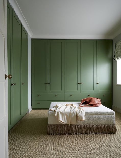 Arts & Crafts Restoration - Hampstead Garden Suburb, North West London — Cave Interiors Calke Green Farrow And Ball, Green Farrow And Ball, Calke Green, Scenic Wallpaper, Arts And Crafts House, Colour Consultant, Fitted Wardrobes, Farrow And Ball, Stair Runners