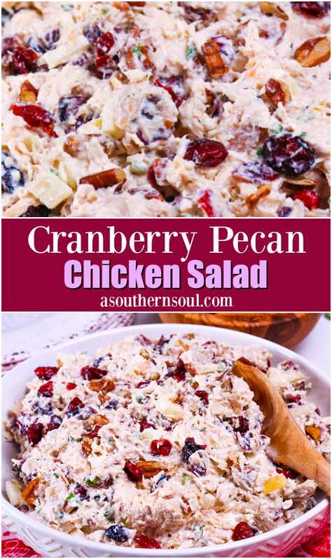 Chicken Salad Salad Recipe, Chicken Salad Cranberries Pecans, Cranberry Pecan Chicken Salad Recipe, Chicken Salad Recipe Craisins, Winter Chicken Salad Recipes, Holiday Chicken Salad, Award Winning Chicken Salad, Chicken Salad With Cranberries And Pecan, Christmas Chicken Salad