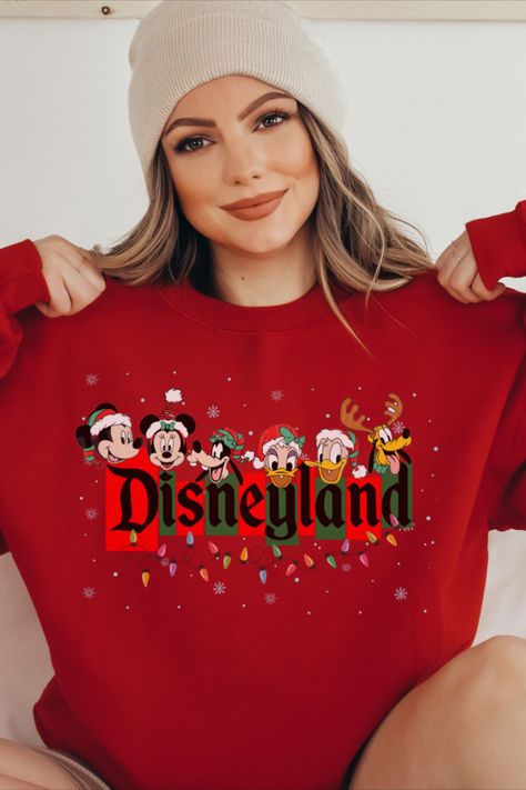 Cheap Disney Winter Sweatshirt, Holiday Disney Crew Neck Tops, Disney Crewneck Sweatshirt, Christmas Disney Embroidered Sweatshirt, Disney Christmas Minnie Red Head Sweatshirt, Disneyland Sweatshirt, Disney Holiday Crew Neck T-shirt, Friends Holiday, Disney Crewneck