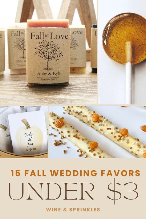 A collection of my favorite Fall favor finds from Etsy, including soaps to sweets to Halloween treats. This list of unique and affordable favors are for all those autumn brides on a budget, because they are all $3 or less! Fall Wedding Giveaways Party Favors, Fall Bridal Shower Ideas Favors, Fall Wedding Thank You Favors, Fall Wedding Guest Gifts, Party Favors Fall Theme, Fall Wedding Guest Gifts Party Favors, Wedding Favors For Fall Weddings, Fall Bridal Shower Favors For Guests, Fall Wedding Take Home Gifts