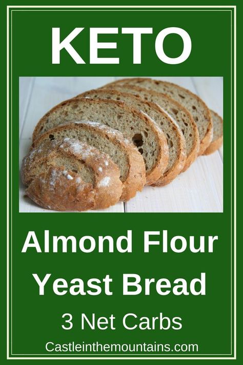 Almond Flour Yeast Bread, Keto Brood, Keto Bread Recipe, 90 Second Keto Bread, Best Keto Bread, Low Carb Dessert, Almond Flour Recipes, Yeast Bread, Low Carb Bread