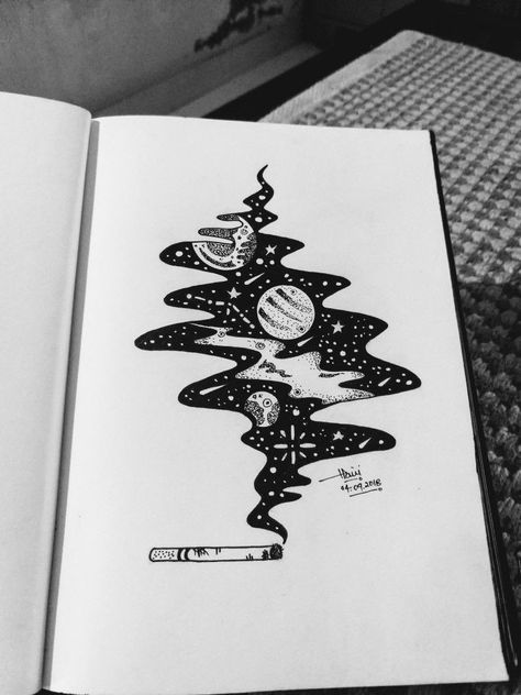 Butterfly Moon Drawing, Astronomy Sketch Art, Galaxy Aesthetic Drawing, Drawing Ideas With Black Pen, Universe Doodle Art, Creative Moon Drawing, Space Themed Sketches, Black Pen Design Art, Drawing Ideas Black Pen