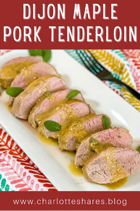 Pork tenderloin is coated in a sauce made from Dijon, pure maple syrup, apple cider vinegar and fresh herbs then roasted to perfection. Maple Pork Tenderloin, Maple Pork, Mustard Pork Tenderloin, Pellet Grills Smokers, Tenderloin Recipes, Pork Tenderloin Recipes, 9x13 Baking Dish, Pellet Grill, Pork Dishes