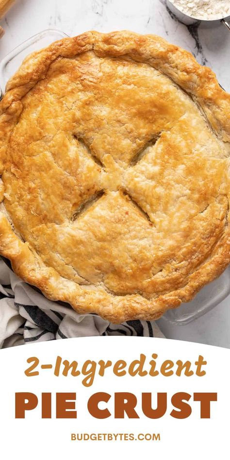 Easy 3-Ingredient Pie Crust Recipe Pie Crust Recipe No Shortening, Easy Pie Crust 3 Ingredients, Savoury Pie Crust, Potpie Crust Recipe, Chicken Pie Crust, Single Pie Crust Recipe, Quick Pie Crust, Easy Flaky Pie Crust, Easy Pie Crust Recipe