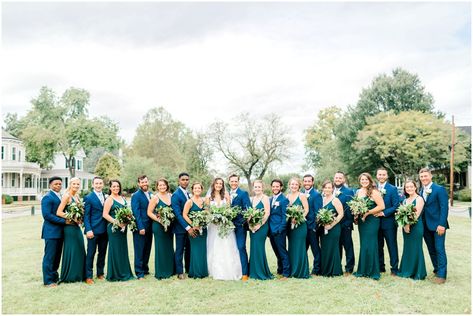 Arbor Haven Wedding | Fredericksburg, Virginia | Peter & Kateri - jontellvanessa.com Hunter Green And Blue Wedding, Emerald Green Wedding Bridal Party, Navy Blue Emerald Green Wedding, Royal Blue And Green Wedding Theme, Sapphire And Emerald Wedding, Emerald Green Navy Blue And Gold Wedding, Navy Emerald Gold Wedding, Navy And Hunter Green Wedding, Royal Blue And Emerald Green Wedding