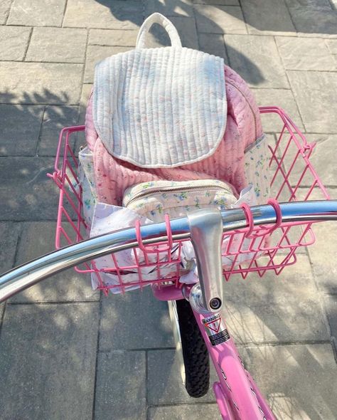 #pinterest Bike Friends, Loveshackfancy Aesthetic, Summer Bike, Nostalgia Aesthetic, Malibu Barbie, Pink Girly Things, Pink Vibes, Preppy Summer, April 13