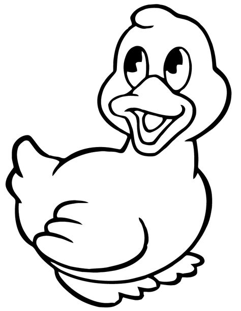 Duckling Coloring Pages - Best Coloring Pages For Kids Duck Clipart Black And White, Duck Coloring Sheet, Duck Black And White, Aril Tatum, Duck Coloring Pages, Ryan Sullivan, Drawing Birthday, Duck Clipart, Coloring Games