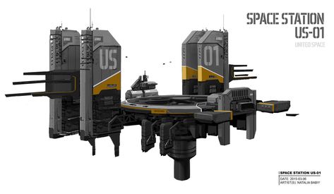 ArtStation - Space station US-01 (United Space), Natalia Babiy Small Space Station Concept Art, Abandoned Space Station, Sci Fi Space Station, Scifi Building, Sci Fi Building, Space Engineers, Sci Fi Props, Sci Fi Environment, Sci Fi Models