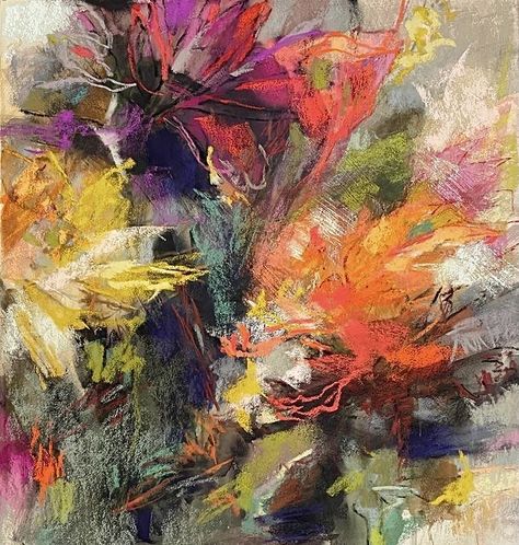 Flower Garden Painting, Abstract Flower Art, Flower Painting Canvas, Watercolor Sunset, Abstract Flower Painting, Waiting For Someone, Garden Painting, Pouring Art, Abstract Flower