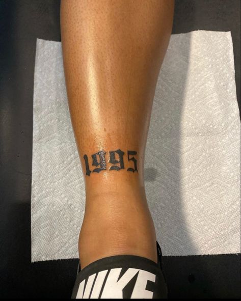 Birth Year Ankle Tattoos For Women, 1990 Ankle Tattoo, 1994 Leg Tattoo, Birth Year On Ankle Tattoo, 2003 Ankle Tattoo, 2001 Ankle Tattoo, Red Birth Year Tattoo, 1999 Ankle Tattoo, 2002 Ankle Tattoo