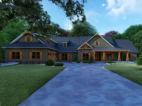 Premier Luxury House Plan, 074H-0094 Luxury Craftsman House Plans, Craftsman Ranch, Craftsman Details, Courtyard Entry, Houses Plans, Safe Room, Craftsman Style House Plans, Craftsman House Plan, Country House Plan