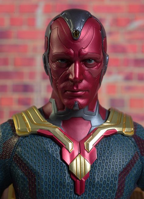 Avengers Vision sixth scale action figure by Hot Toys Vision Superhero, Vision Avengers, Vision Marvel, Marvel Vision, Michael Crawford, Avengers Film, Marvel Heroines, Avengers Characters, Iron Man Avengers