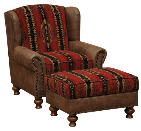 Rambler Furniture: Wooded River — Wooded River Southwestern Chairs, Western Chair, Western Living Room, Western Rooms, Wood River, Leather Club Chairs, Chair Ottoman, Chair Storage, Leather Sofas