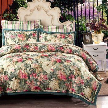 Shabby Chic Vintage Wildflower Full, Queen Size Bedding Sets - EnjoyBedding.com Fairycore Room, Cottagecore Room, Trippy Room Decor, Cottagecore Room Decor, Room Decor Grunge, Room Decor Dark, Floral Bedding Sets, Fitted Bed, Kawaii Room Decor