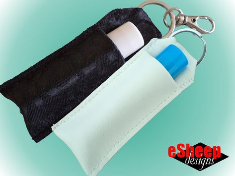 5 Minute Lip Balm Carrier by eSheep Designs Lip Balm Holder, Sewing Tutorials Free, Chapstick Holder, Pattern Library, Sewing Gifts, Sewing Patterns Free, Free Sewing, Sewing Hacks, Sewing Tutorials