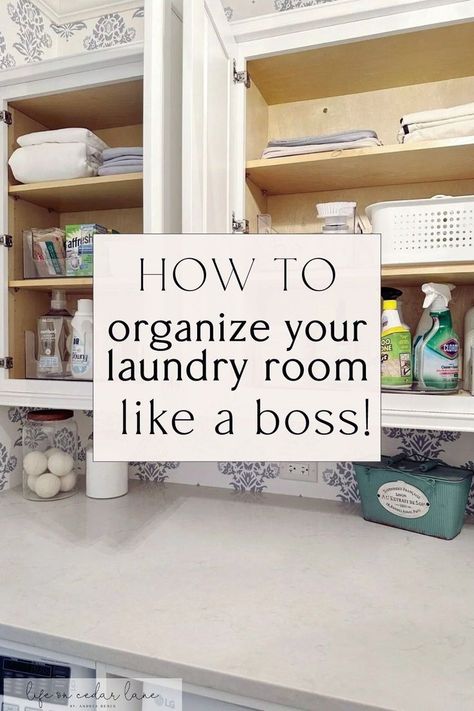 Tired of laundry room chaos? Discover these must-try organization hacks to streamline your space and make laundry day a breeze. Say goodbye to clutter and hello to efficiency! Pantry And Laundry Room Combo Layout, Organize Under Kitchen Sink, Room Organization Hacks, Life On Cedar Lane, Small Laundry Closet, Laundry Room Organization Ideas, Laundry Room Hacks, Room Organization Ideas, Pantry Laundry Room