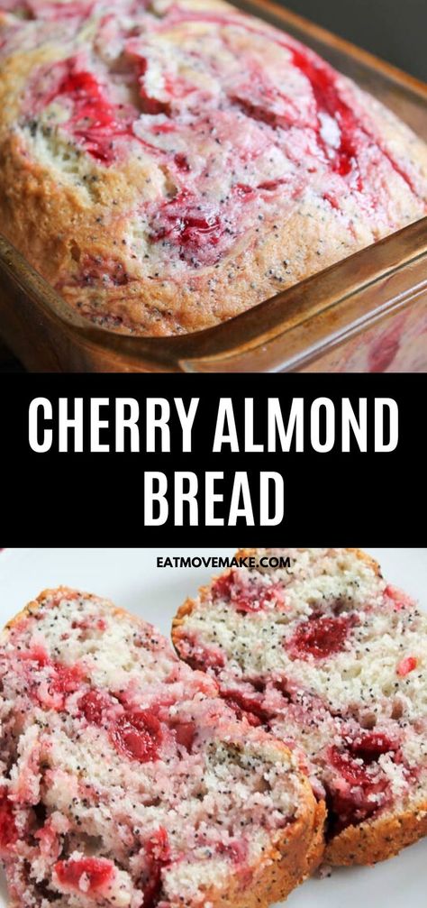 Almond Cherry Bread Recipe, Cherry Pie Filling Quick Bread, Cherry Pie Filling Bread Recipe, Bread Recipes Fruit, Cherry Quick Bread Recipes, Cherry Pie Bread, Cherry Almond Quick Bread, Best Quick Breads, Quick Savory Bread