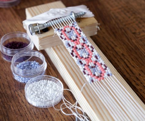 In this Instructable I will be teaching you how to make a really simple bead weaving loom out of household scraps and wood pieces. And, I will guide you through the process of making a super unique beaded bracelet. I made two of them which vary in style. My favorite one for me is the one without the suede backing. The options are endless as far as designs are concerned. Let's get started! Bead Loom Diy, Bead Loom Kits, Unique Beaded Bracelet, Weaving Beads, Stall Display, Bead Looming, Bead Weaving Tutorials, Beaded Projects, Loom Jewelry