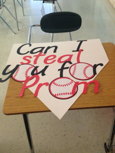 #baseball #promposal Softball Promposal, Baseball Promposal, Creative Prom Proposal Ideas, Prom Invites, Cute Promposals, School Dance Ideas, Country Prom, Funny Prom, Prom Posters