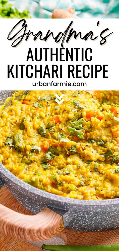 Enjoy the nutritious and delicious benefits of this classic Indian Ayurvedic dish, kitchari or kitcharee! This traditional recipe has been passed down through generations and is vegan, gluten-free and packed with nutrients. In just one pot, you can prepare this savory meal that is perfect for those looking to eat clean. Aryuvedic Recipes, Kitchari Recipe, Ayurveda Recipes, Ayurvedic Recipes, Curry Recipes Indian, Vegetarian Dinners, Indian Food Recipes Vegetarian, Indian Cooking, Family Friendly Meals